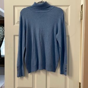 Ladies Denim Colored Turtleneck Sweater